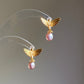 Soaring Bird  Lavender  Pink Pearl Stud Statement Earrings Dainty Everyday Elegance  Romantic Weddings Jewelry Bridesmaid Gift for her