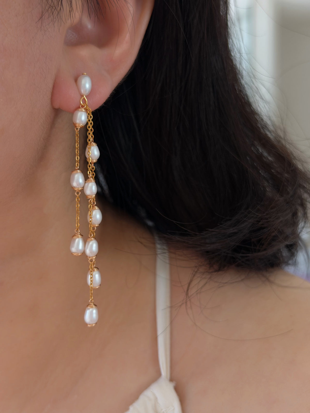 Cascading Pearl Earrings | PEARL RAIN Waterfall Drops