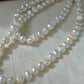 34" Long Baroque Pearl Necklace - Natural Freshwater Pearls | Tarnish-Free 18K Gold Plated Clasp -Jinger Crafting