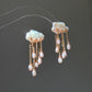 Thunderstorm Hand-Drilled Pearl Cloud Earrings | Hand-woven Raindrop Jewelry