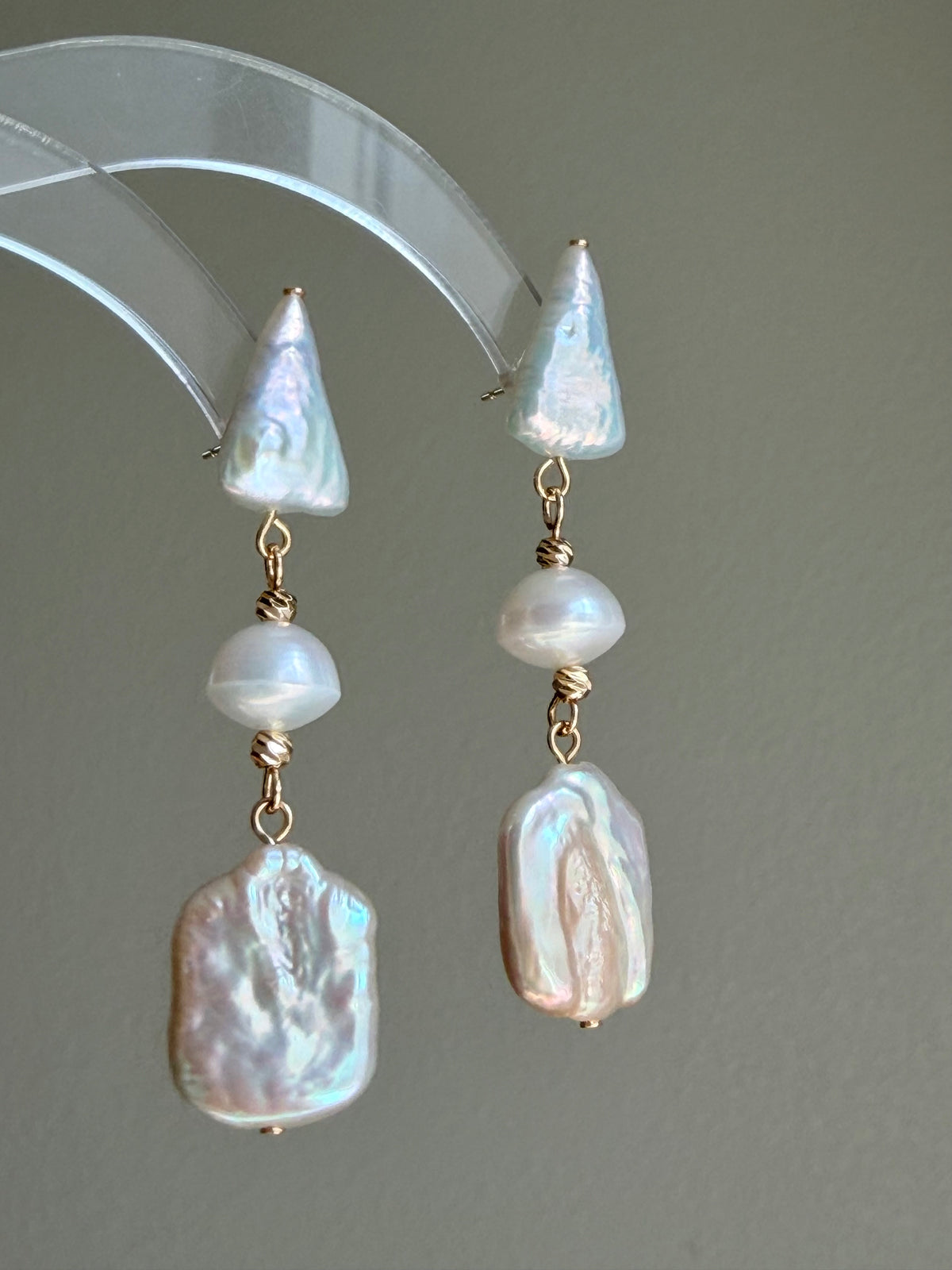 ÉLANE Baroque Pearl Drop Earrings | Long Freshwater Pearl Earrings