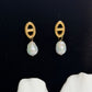 Maya Anchor Link Baroque Pearl Earrings