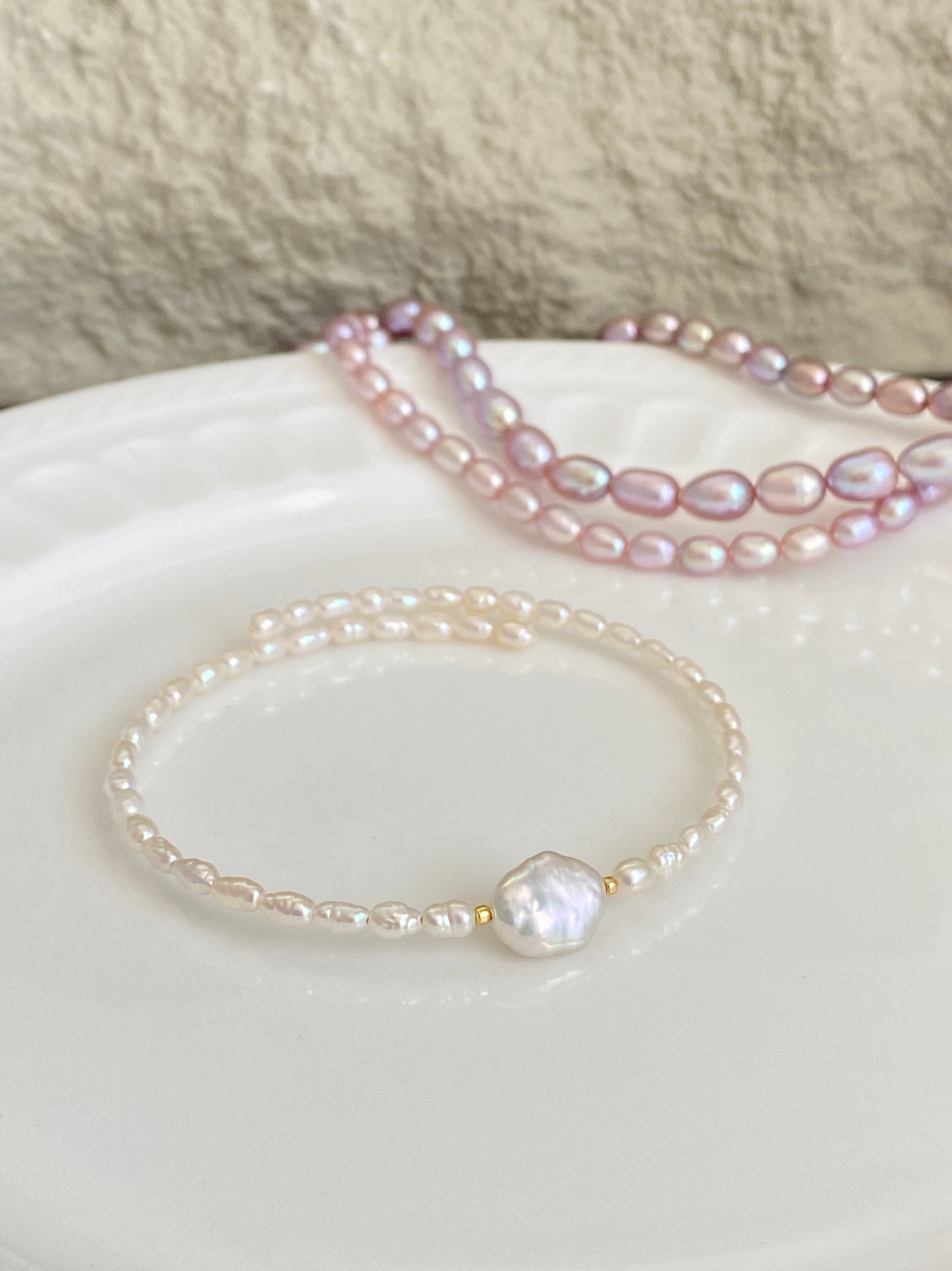 Keshi Petal Pearl Memory Bracelet | Super Minimalist Bracelet | High Luster | Wedding Bridal Bracelet | Elegant Gift for Her