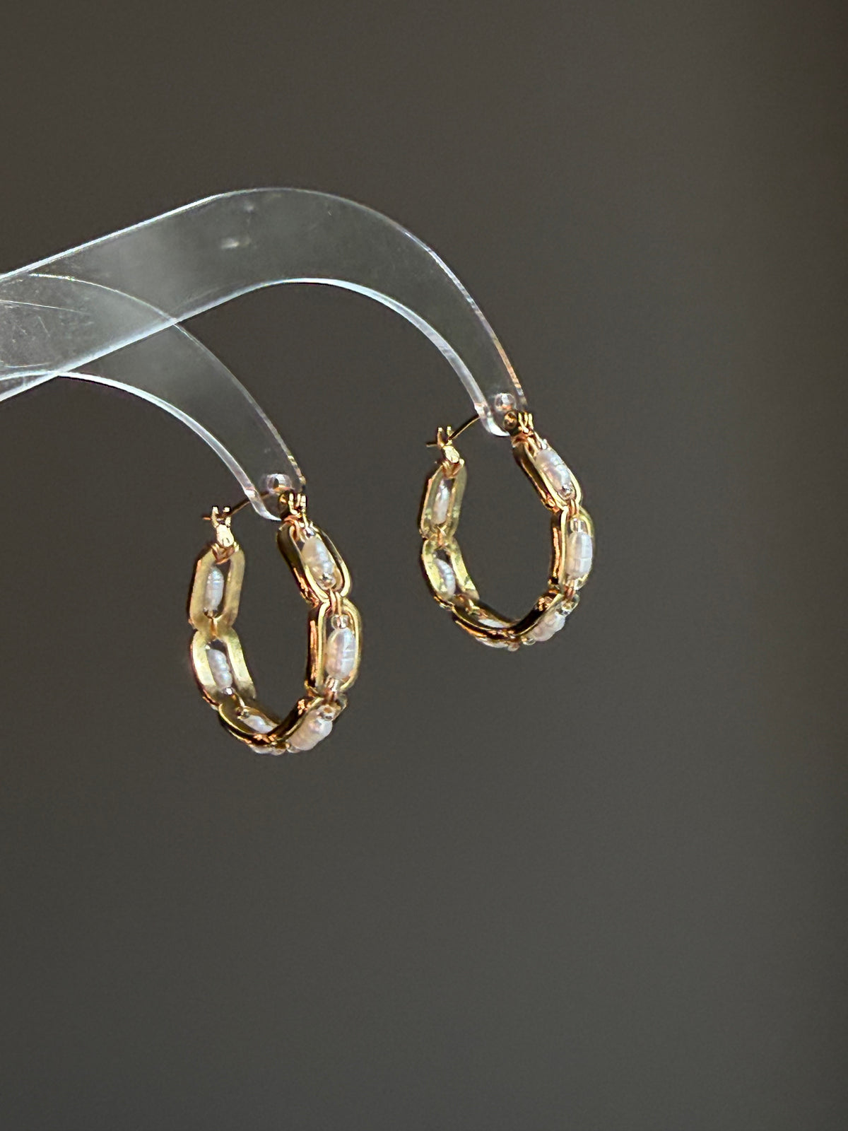 Heirloomn Hoop | Keshi Pearl Chain Earrings