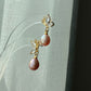 Handmade Dainty Pearl Gold Butterfly Freshwater Pearl Drop Stud Earrings, Bridal Jewelry, Elegant Pearl Earring Gift, Zircon Pearl Earrings