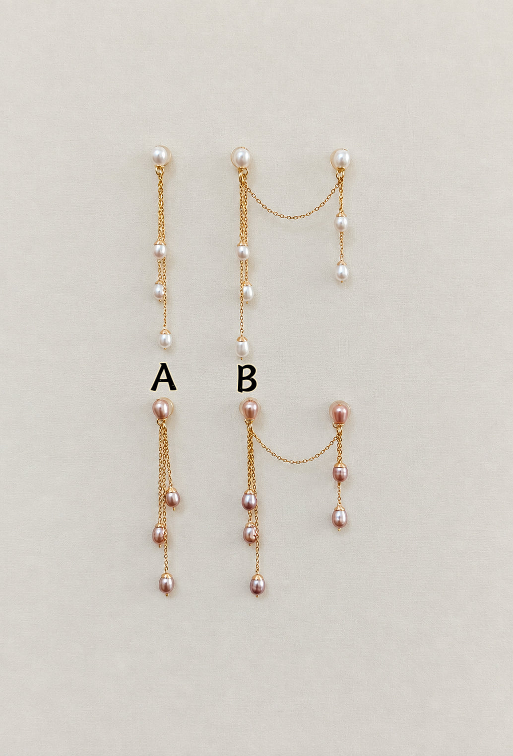 Double Piercing Bridal Pearl Earrings | ÉLANE
