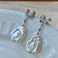 Rare found petal flower freshwater baroque pearl rainbow luster bow stud earring-gift for her,holiday gift