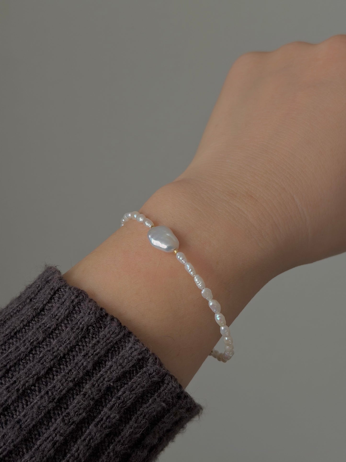 Keshi Petal Pearl Memory Bracelet | Super Minimalist Bracelet | High Luster | Wedding Bridal Bracelet | Elegant Gift for Her