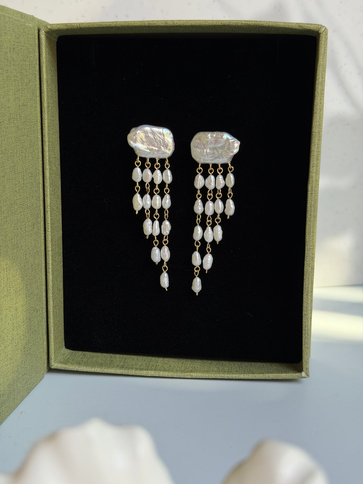 Sappho Drop | Baroque Pearl Chandelier Earrings