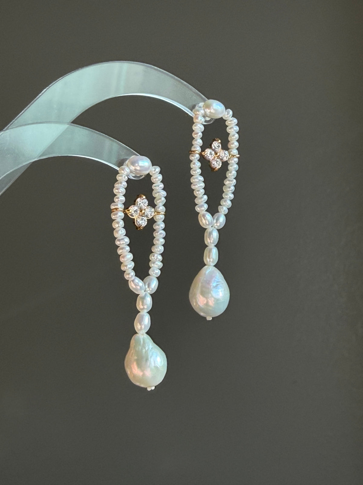 Odette Lucky Clover Pearl Earrings