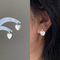 S925 Sterling silver Minimalism Baroque Pearl zircon stud Earrings Heart Elegance Dainty Style  Pearl Earrings Bridal statement earring gift