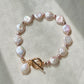 Luna Celestial  Baroque Coin Pearl  Bracelet with Toggle Clasp