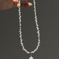 Starlit Bloom -Custom Zodiac or Star Charm Freshwater Pearl Choker, Dainty Floral Festival Necklace