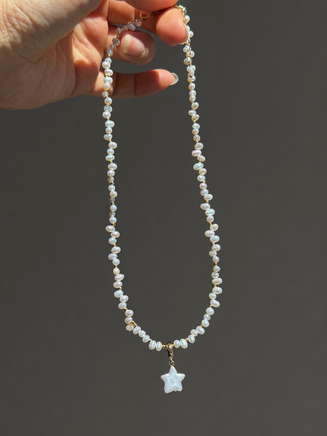 Starlit Bloom -Custom Zodiac or Star Charm Freshwater Pearl Choker, Dainty Floral Festival Necklace