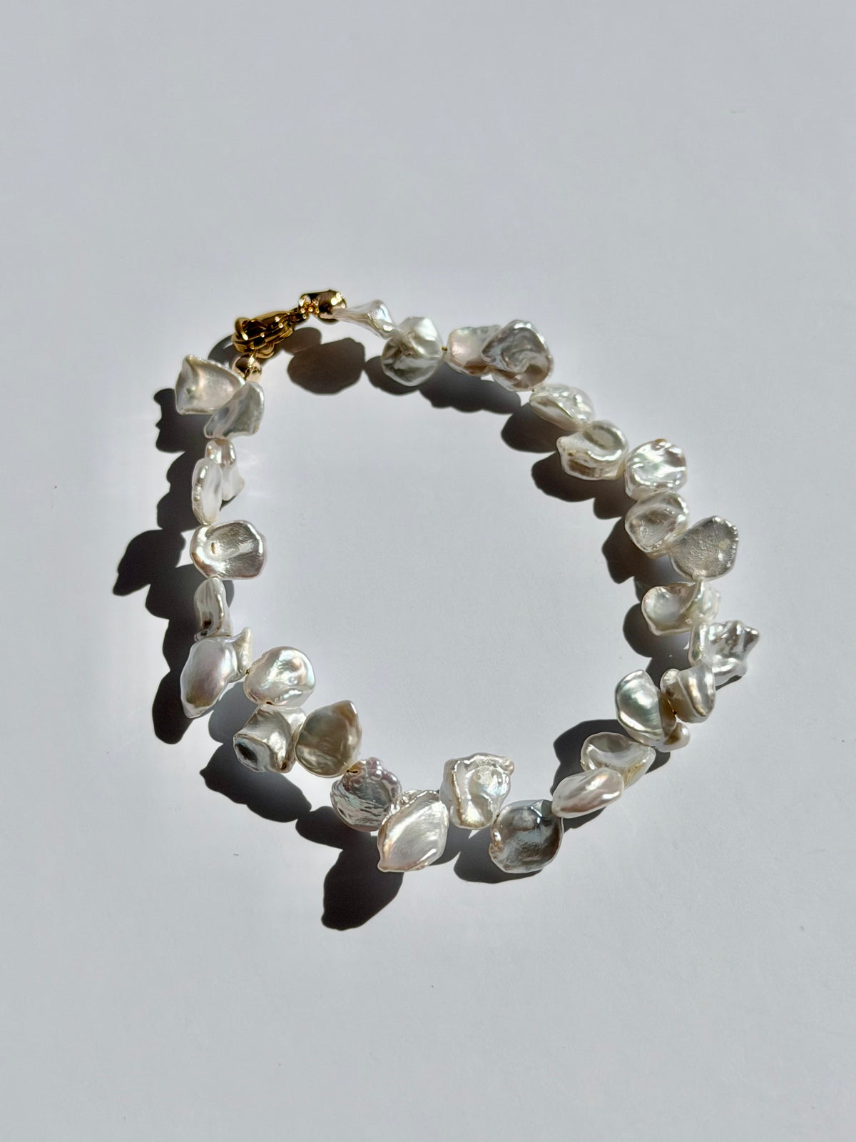 Blue Blood Petal Baroque Pearl Bracelet | Custom Length