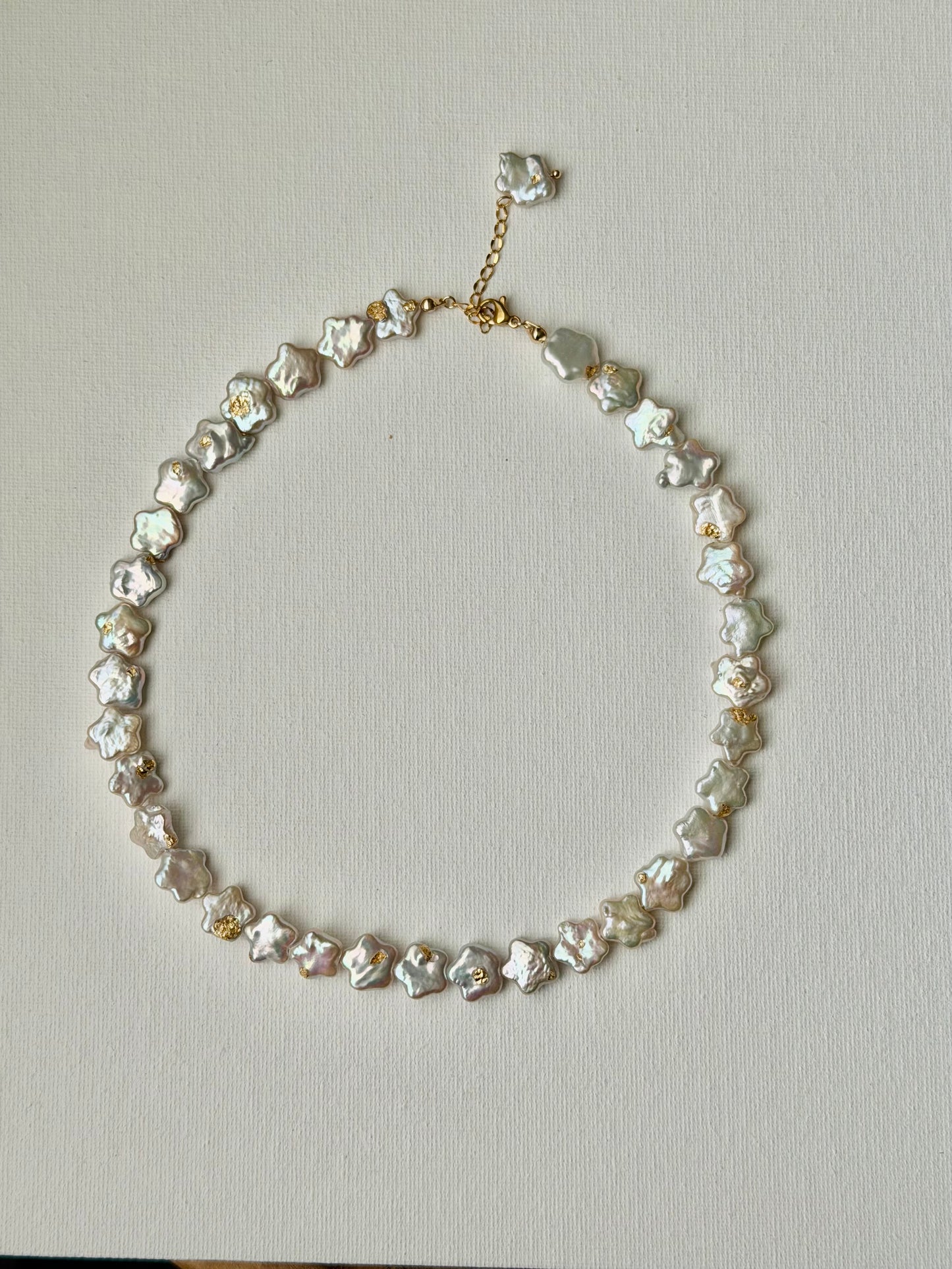 Wishing Star Baroque Pearl Necklace All star Dreamy Meteor Shower Freshwater Pearl Choker Handmade Celestial bridal Jewelry  Gift for Her