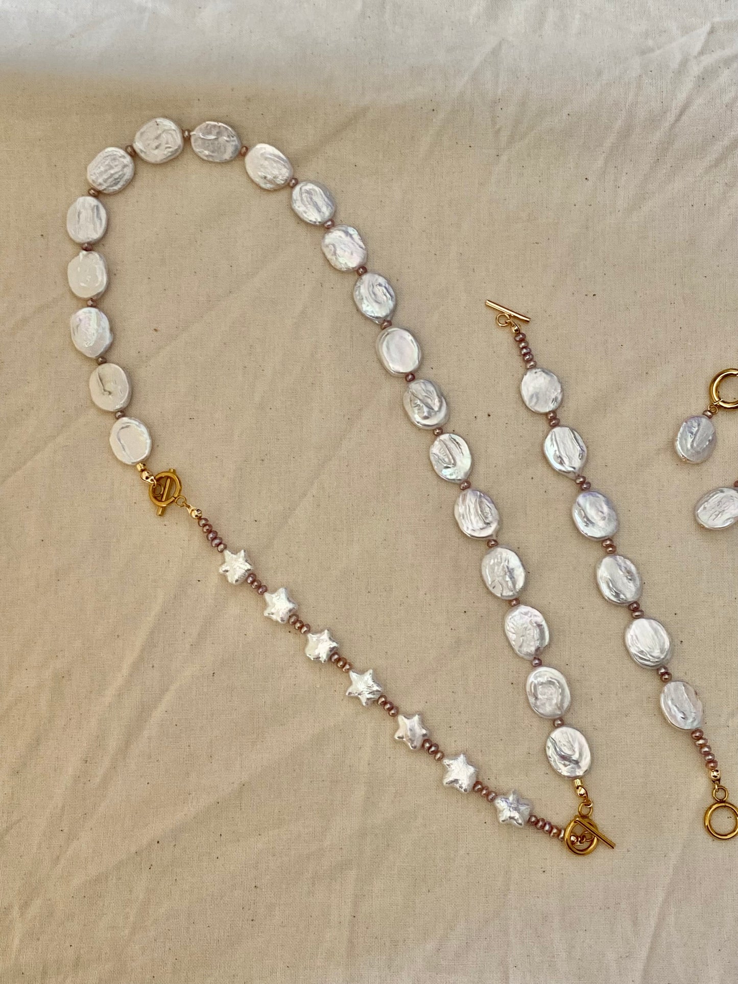 Elegant Vintage Flat Baroque Pearl Dainty Necklace – Toggle Clasp Princess Wedding Jewelry Pearl Choker Necklace Bridesmaid Gift for her