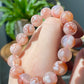 High end grade red tone clear clean flower agate smooth polish round cherry blossom agate,gift for her