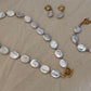 Elegant Vintage Flat Baroque Pearl Dainty Necklace – Toggle Clasp Princess Wedding Jewelry Pearl Choker Necklace Bridesmaid Gift for her