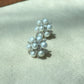 Snowflake Pearl zircon sterling silver Stud Earrings