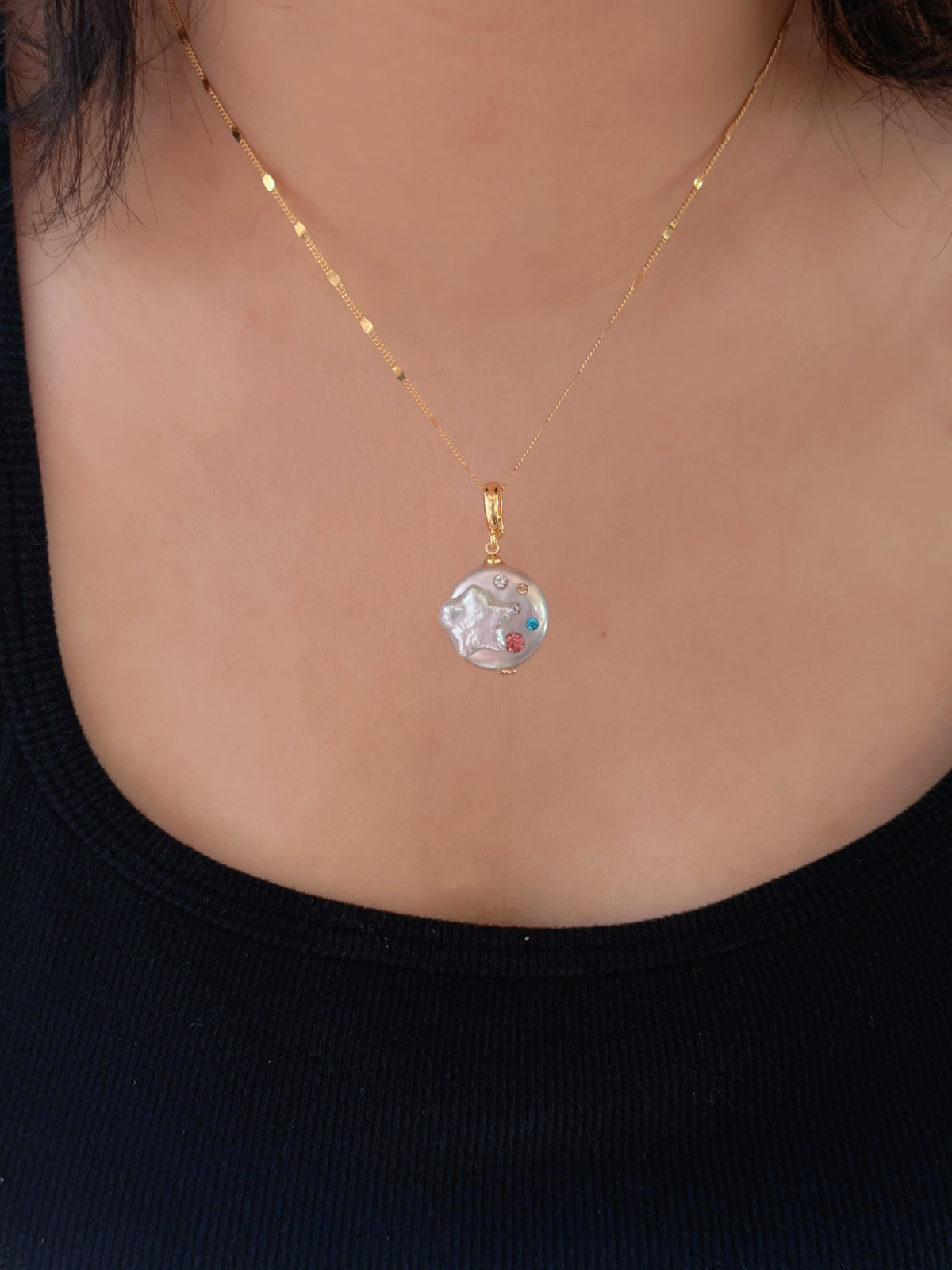 Star Trail Detachable Baroque Pearl Charm