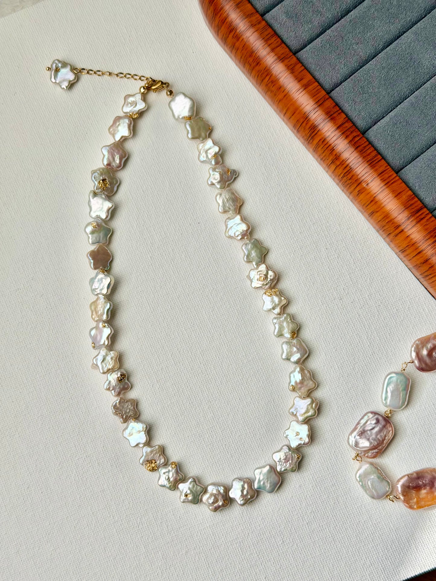 Wishing Star Baroque Pearl Necklace All star Dreamy Meteor Shower Freshwater Pearl Choker Handmade Celestial bridal Jewelry  Gift for Her