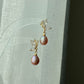 Handmade Dainty Pearl Gold Butterfly Freshwater Pearl Drop Stud Earrings, Bridal Jewelry, Elegant Pearl Earring Gift, Zircon Pearl Earrings