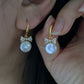 Handmade Natural Baroque Coin Pearl with Zircon Bow Hook Earrings,Cute Bow earring Elegant Dainty earring, Wedding Earrings, Bridesmaid Gift