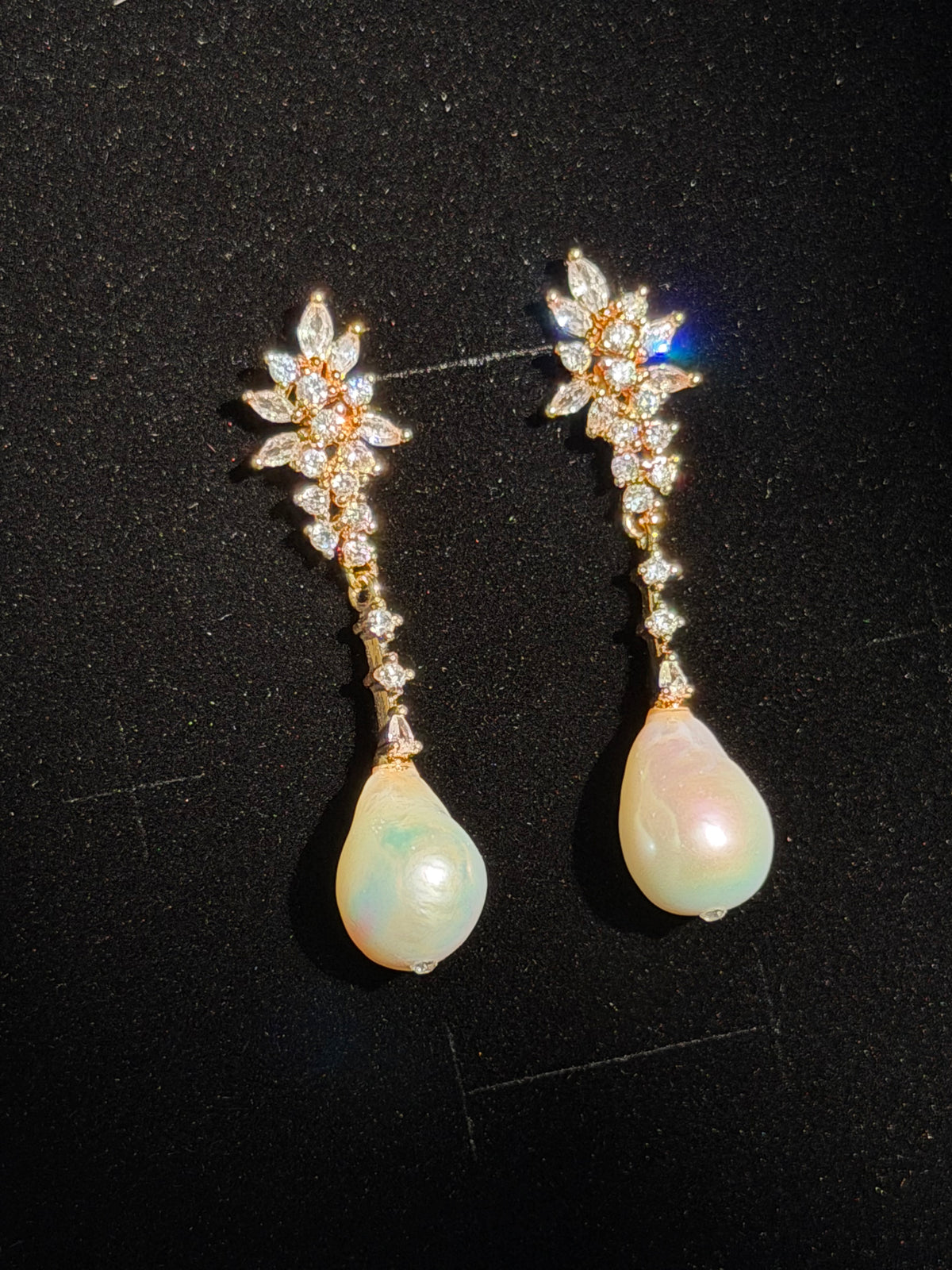 Aurora Sparkle Baroque Pearl Earrings