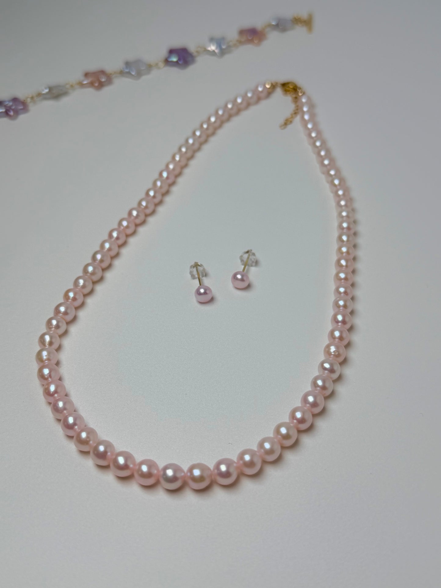 Sakura Pink Freshwater Pearl Necklace | Dainty Minimalist Pearl Choker Necklace