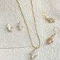 Freshwater baroque pearl cross hoop earring stud earring