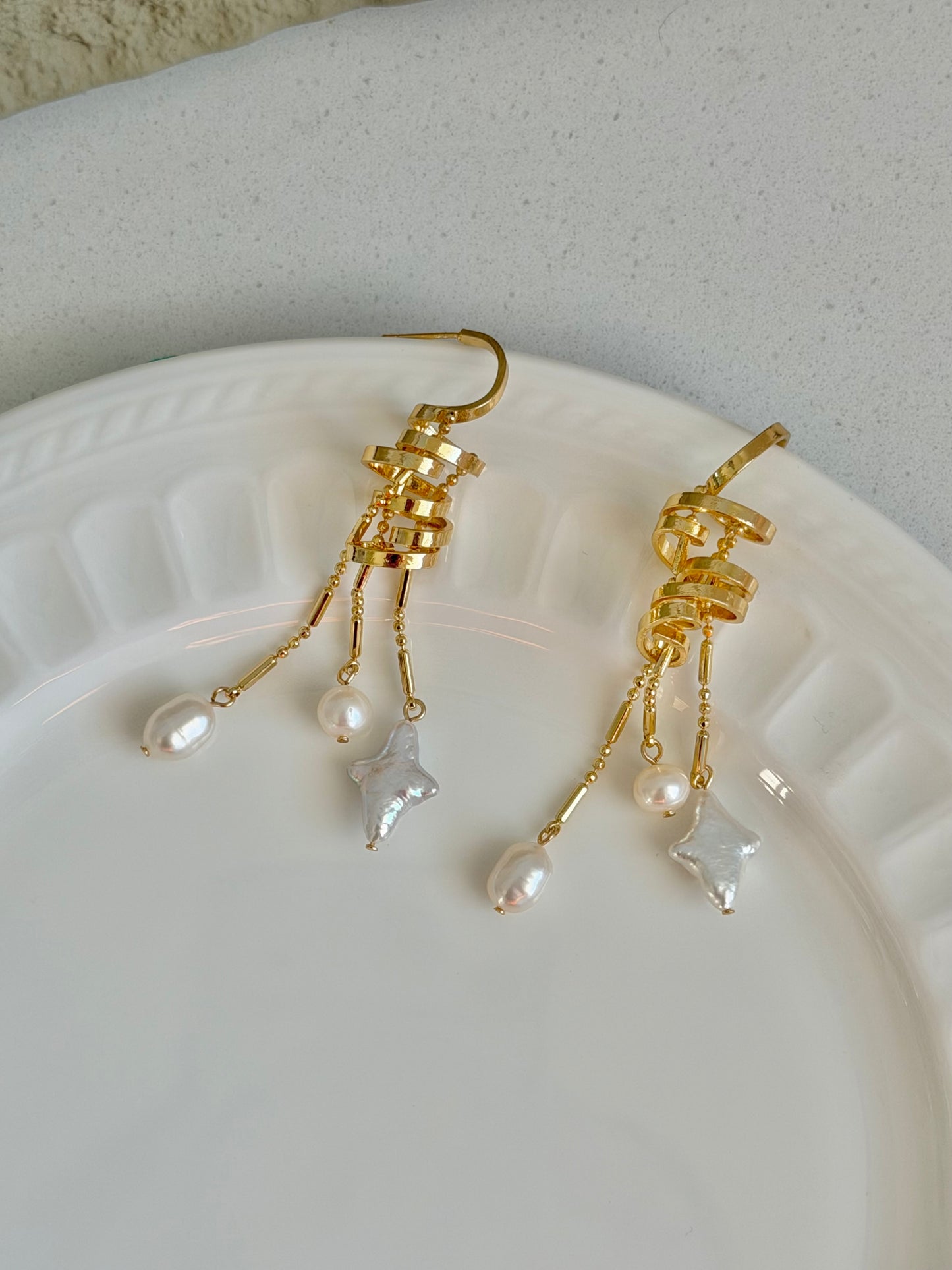 Castle in the Sky Pearl Earrings | Ethereal Celestial Jewelry –Jinger Crafting