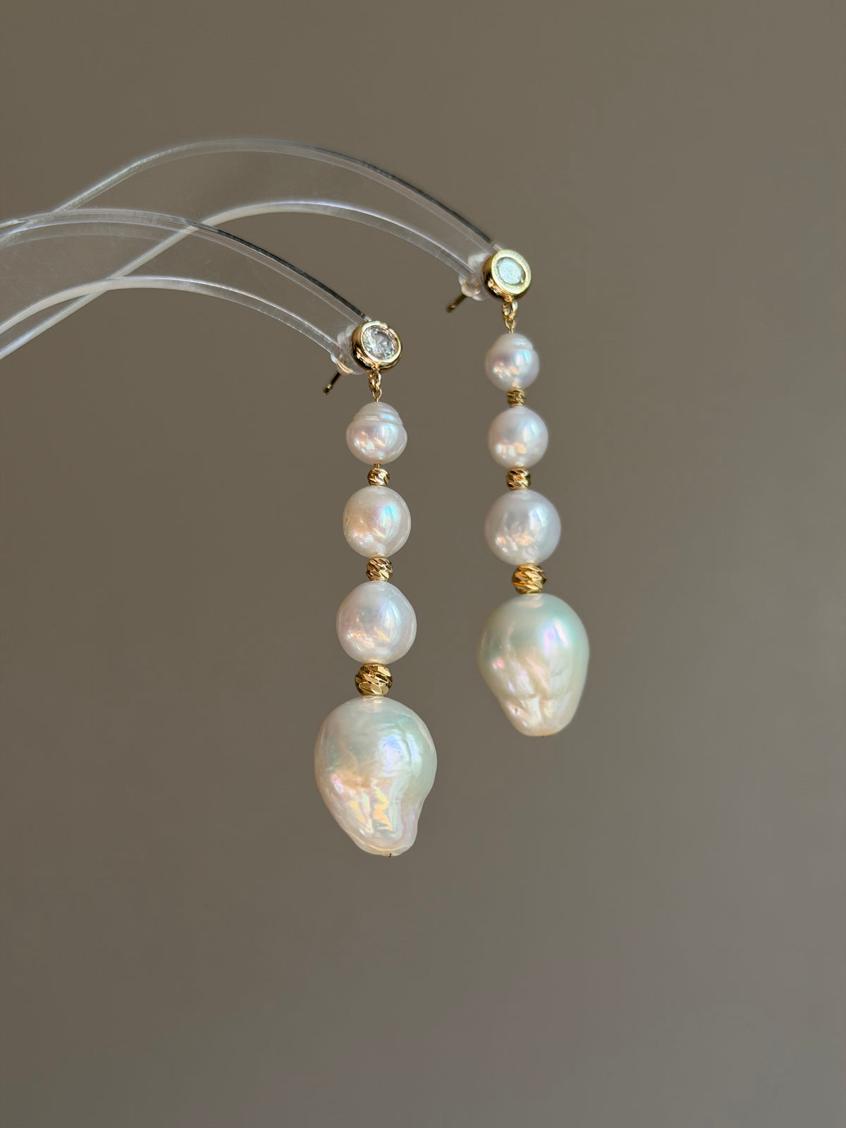 Graduated Baroque Pearl Statement Earrings -ASTRA