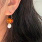 Baltic Amber & Large Baroque Pearl Wreath Hoop Earrings | Autumn Caramel Collection