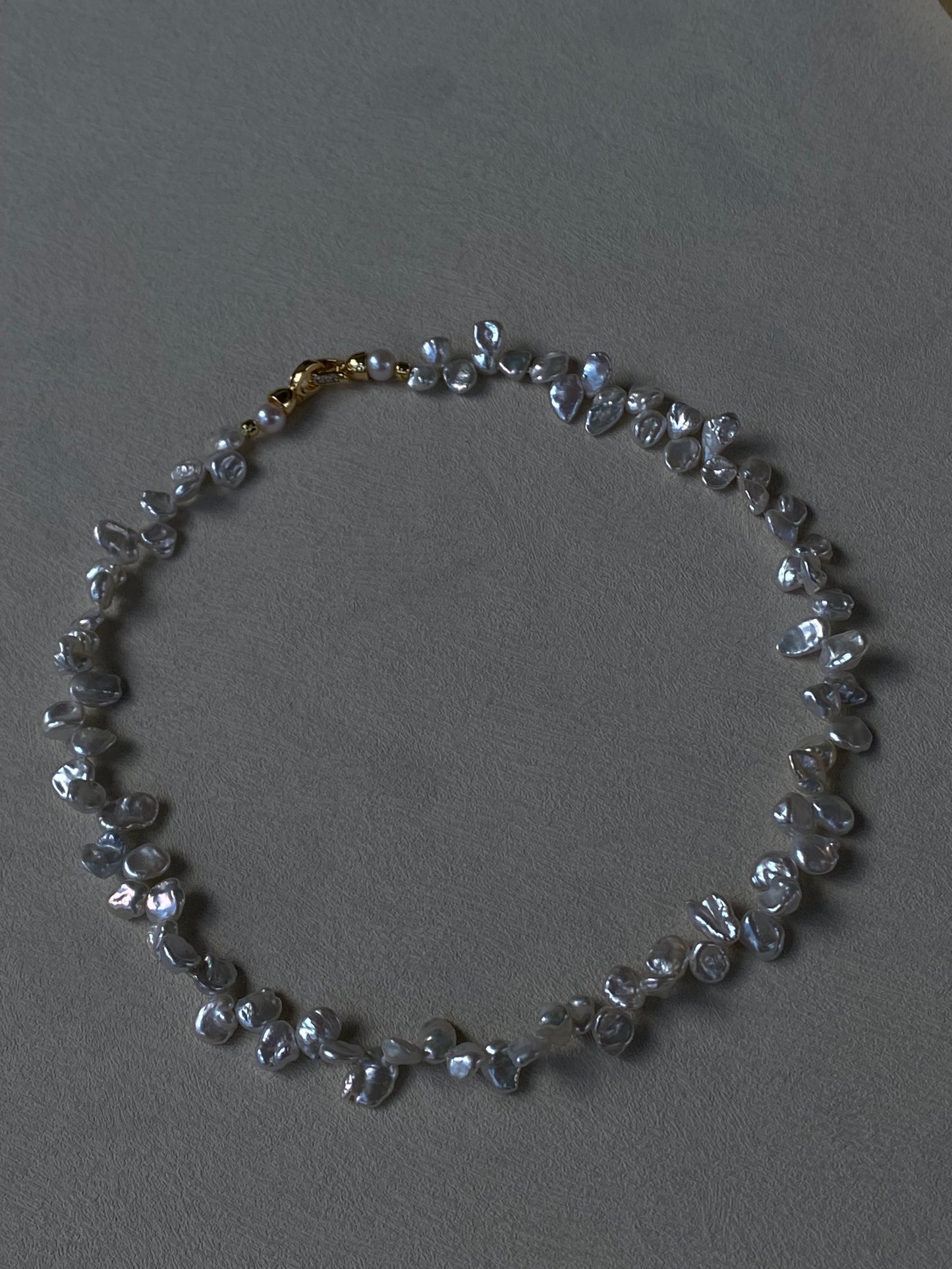 Blooming Flowers Layering Pearl Choker  Elegant Baroque Pearl Jewelry  Statement Pearl Necklace anniversary gift for her Bridesmaid Gift