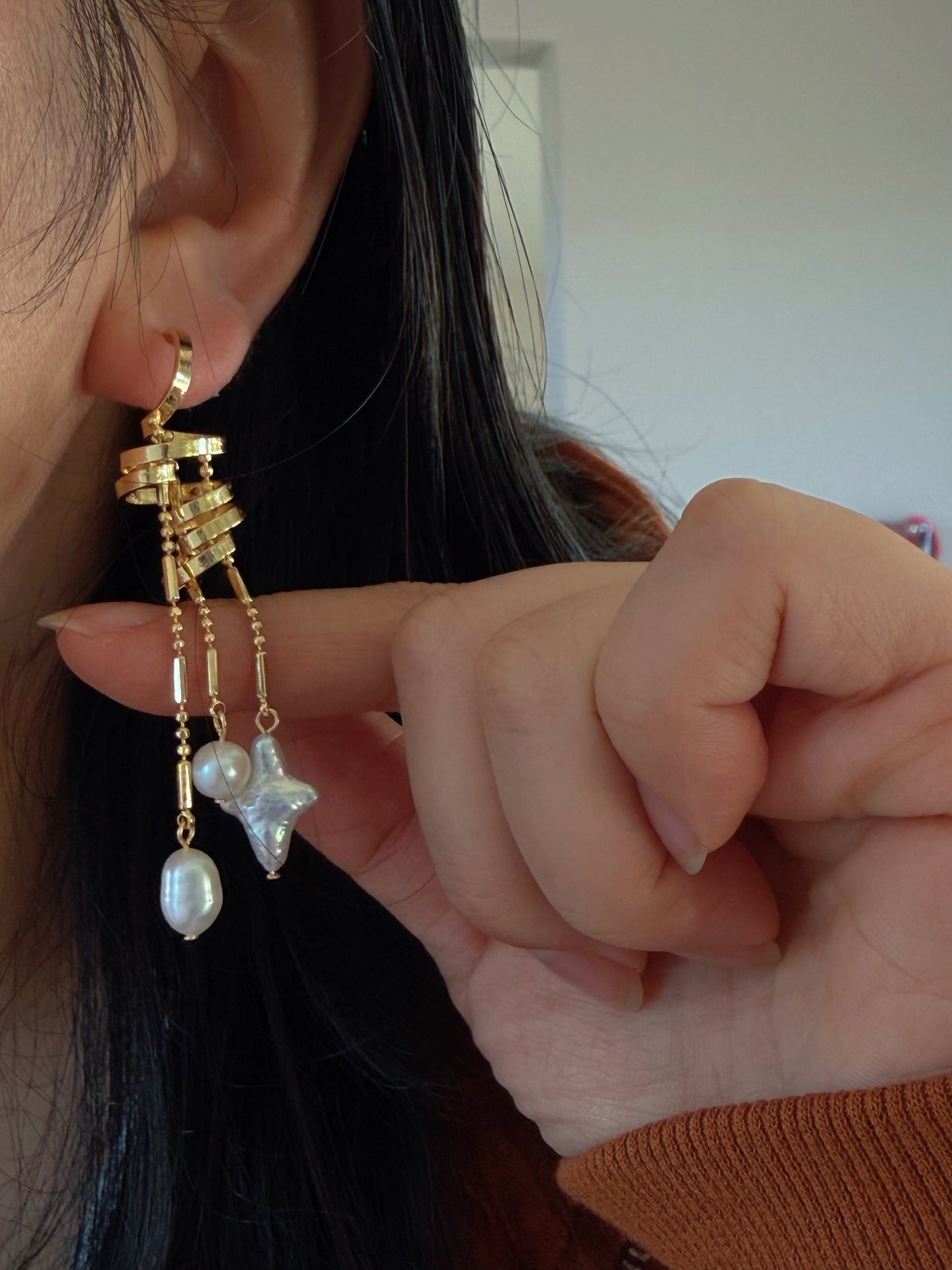 Castle in the Sky Pearl Earrings | Ethereal Celestial Jewelry –Jinger Crafting