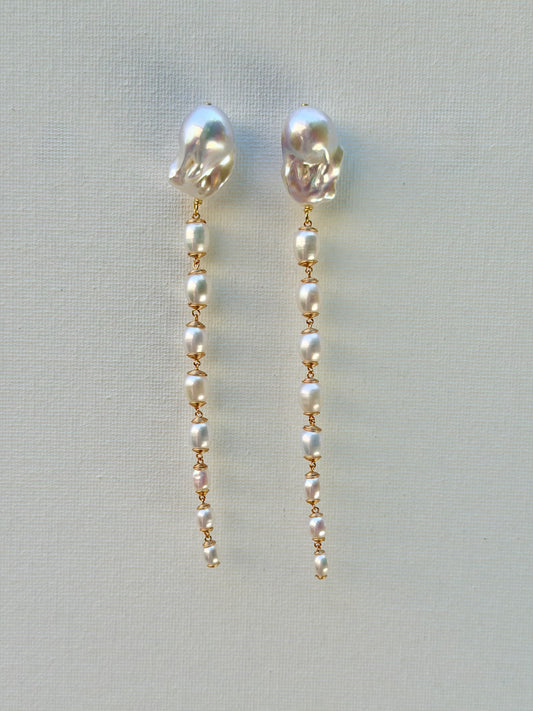 Graduated Baroque Pearl Cascade Earrings – Pearlfall