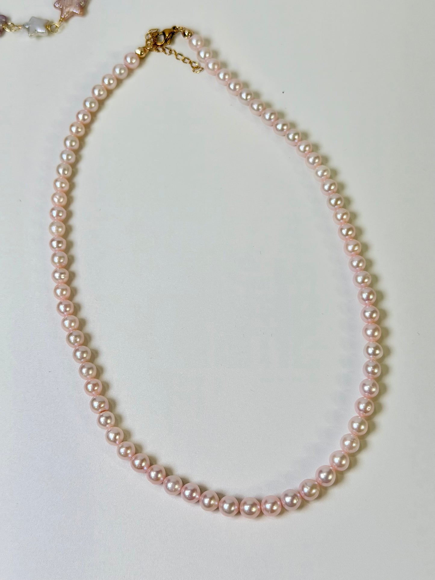 Sakura Pink Freshwater Pearl Necklace | Dainty Minimalist Pearl Choker Necklace