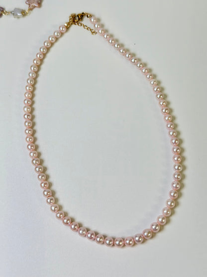 Sakura Pink Freshwater Pearl Necklace | Dainty Minimalist Pearl Choker Necklace