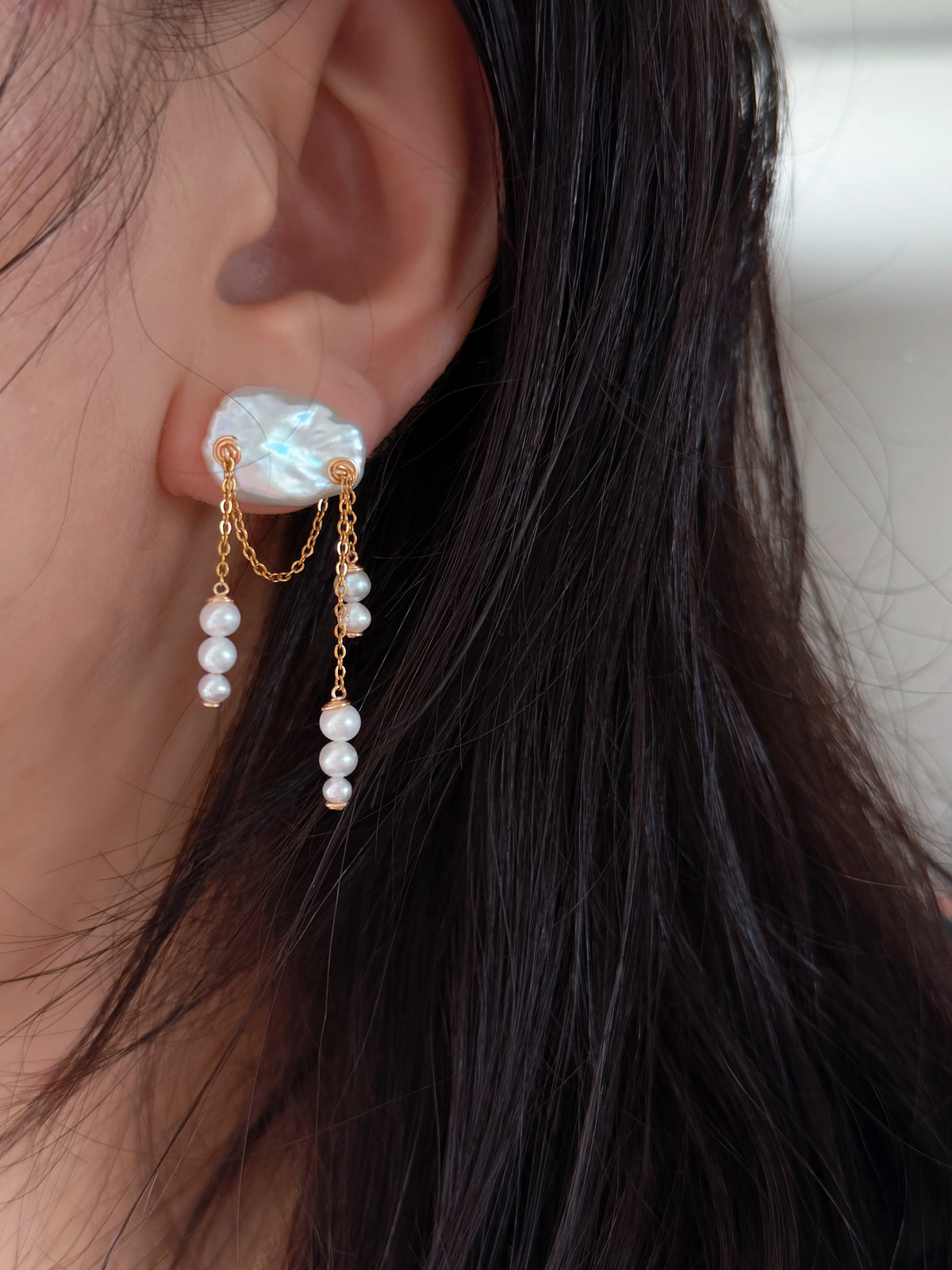 AURORA — Baroque Pearl Dangle Earrings