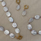 Elegant Vintage Flat Baroque Pearl Dainty Necklace – Toggle Clasp Princess Wedding Jewelry Pearl Choker Necklace Bridesmaid Gift for her