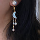 Celestial Cloud  Moon Light Baroque Pearl Necklace Pendant Dangling Earrings