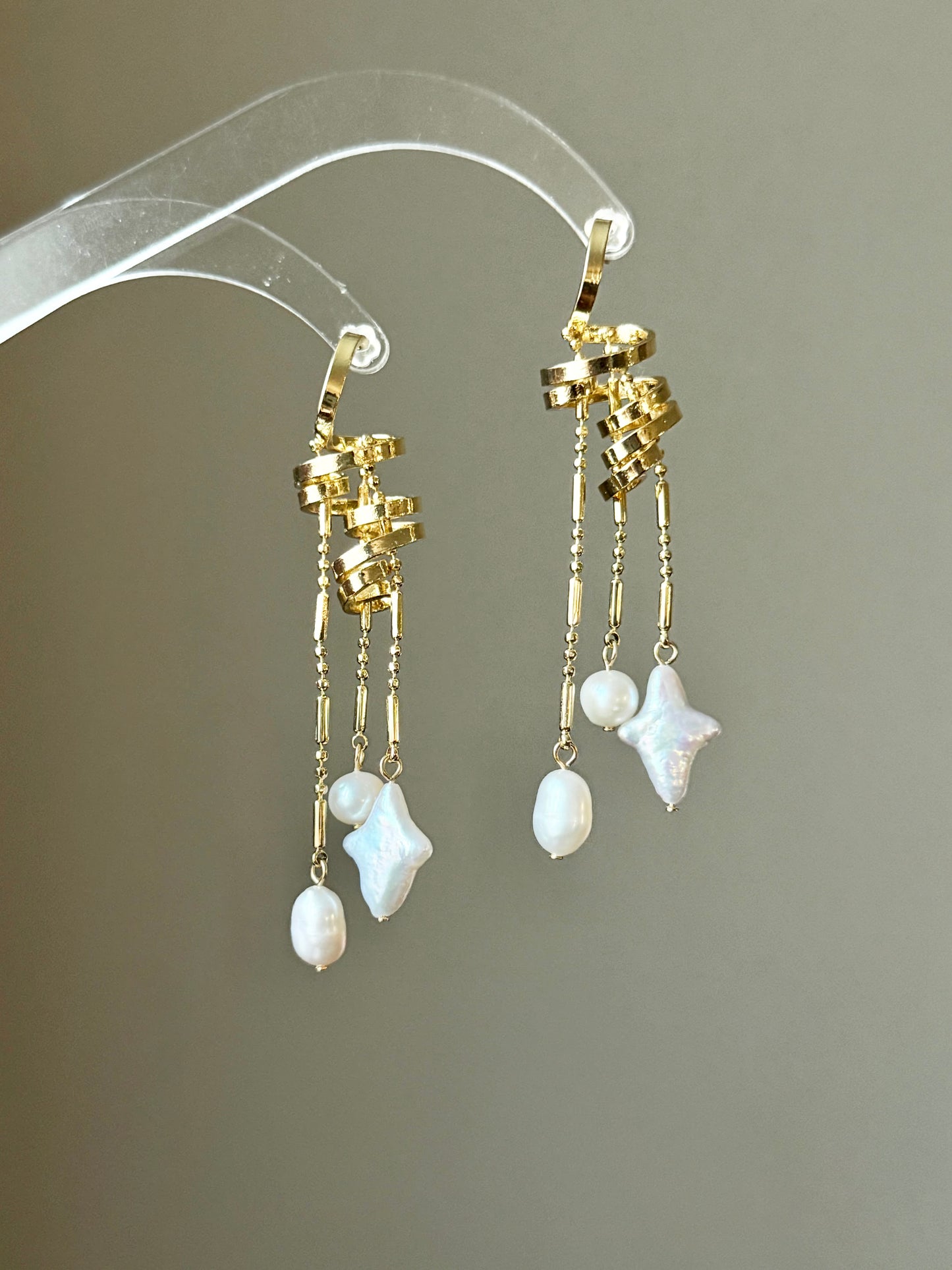 Castle in the Sky Pearl Earrings | Ethereal Celestial Jewelry –Jinger Crafting