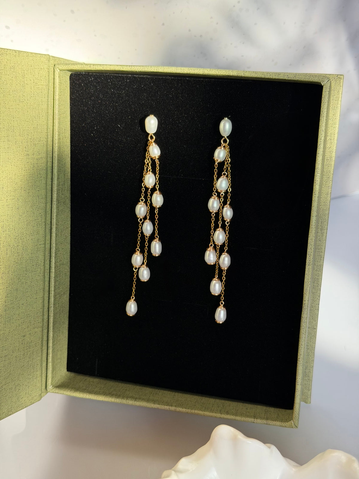 Cascading Pearl Earrings | PEARL RAIN Waterfall Drops