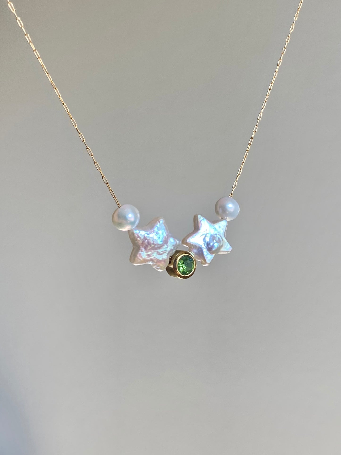 Dainty Celestial Baroque Pearl Star Choker Necklace,Custom Birthstone Pearl Necklace, Elegant Jewelry, Minimalist Bridesmaid Gift for Her