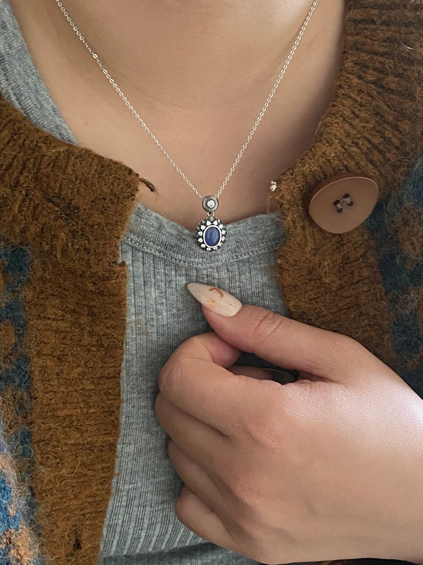 Elegant Natural Tanzanite and Sterling Silver Pendant Necklace - Timeless Luxury Accessory