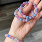 AAAA grade  natural colorful mix Lepidolite bracelet, Mica Rutilated Quartz gift for her,birthday gift dainty meditation crystal bracelet