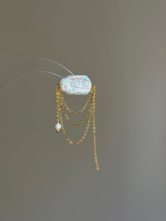 Aurelia Draped Pearl Brooch