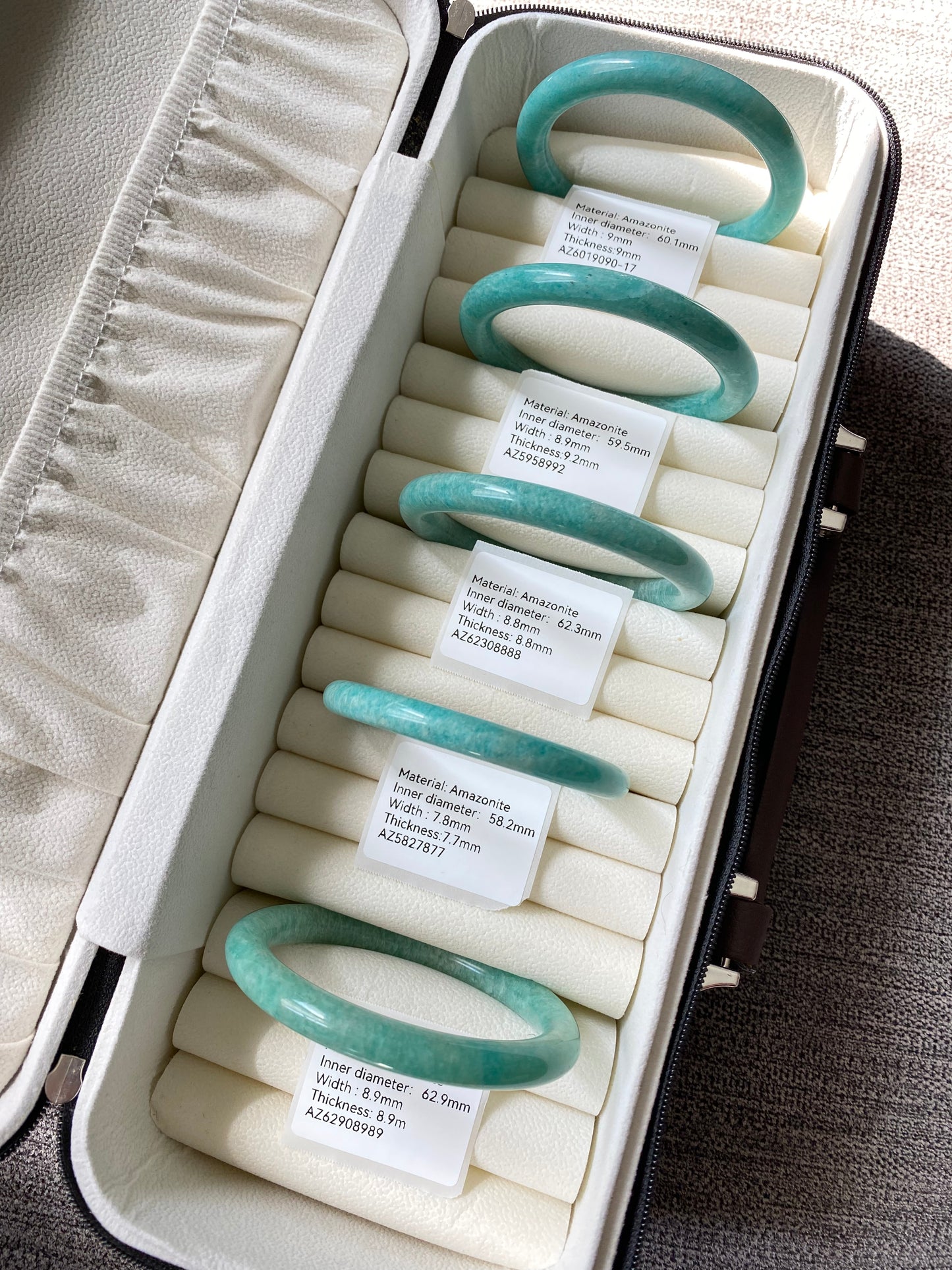 Amazonite Crystal Bracelet bangle with Natural Sparkles – Anxiety Relief, Confidence Boost, Healing Stone Jewelry