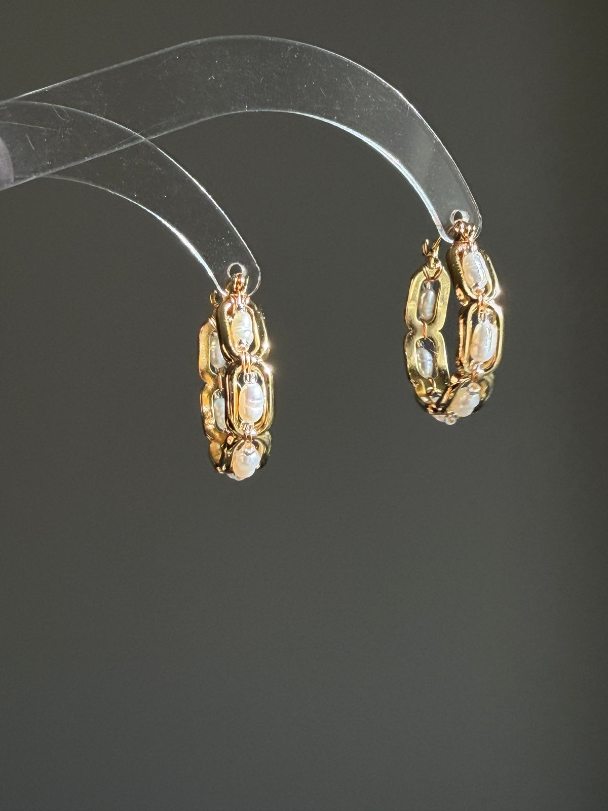Heirloomn Hoop | Keshi Pearl Chain Earrings